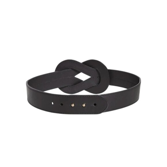 Zimmermann Interlocked Waist Belt Womens Small Medium Black Leather Interlocking - Picture 6 of 12